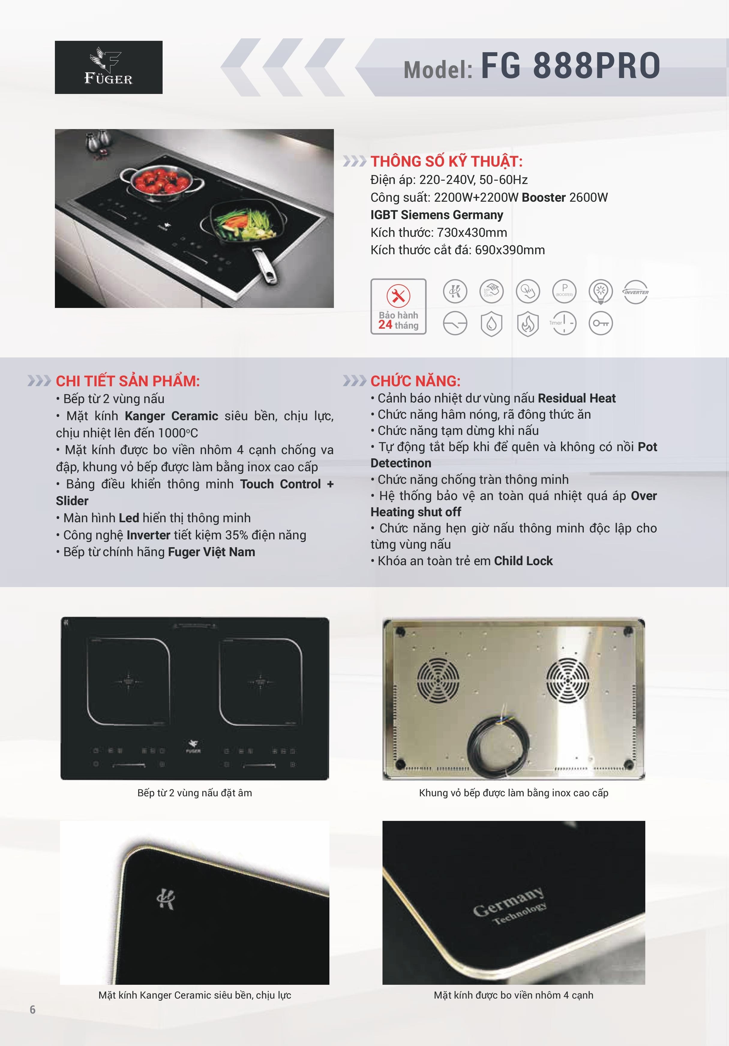 Bếp Từ Đôi Fuger FG888 Pro