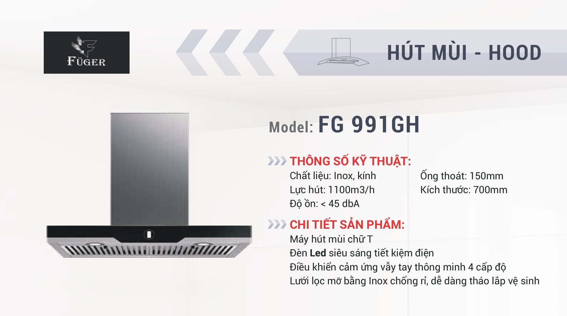 Máy Hút Mùi Chữ T Fuger