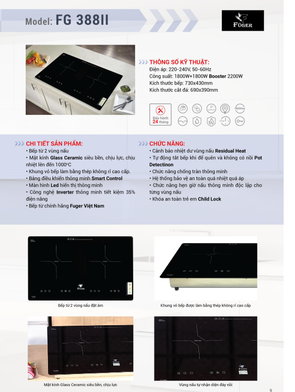 Bếp Từ Đôi Fuger FG 388II