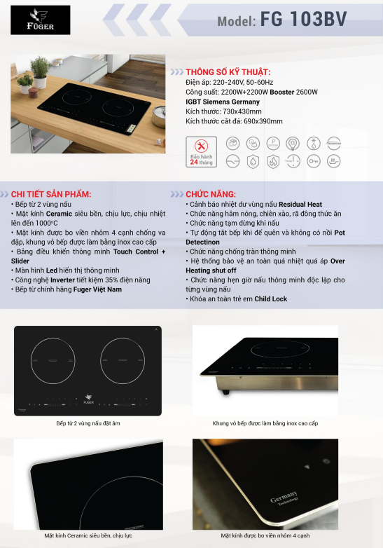Bếp Từ Đôi Fuger FG - 103BV